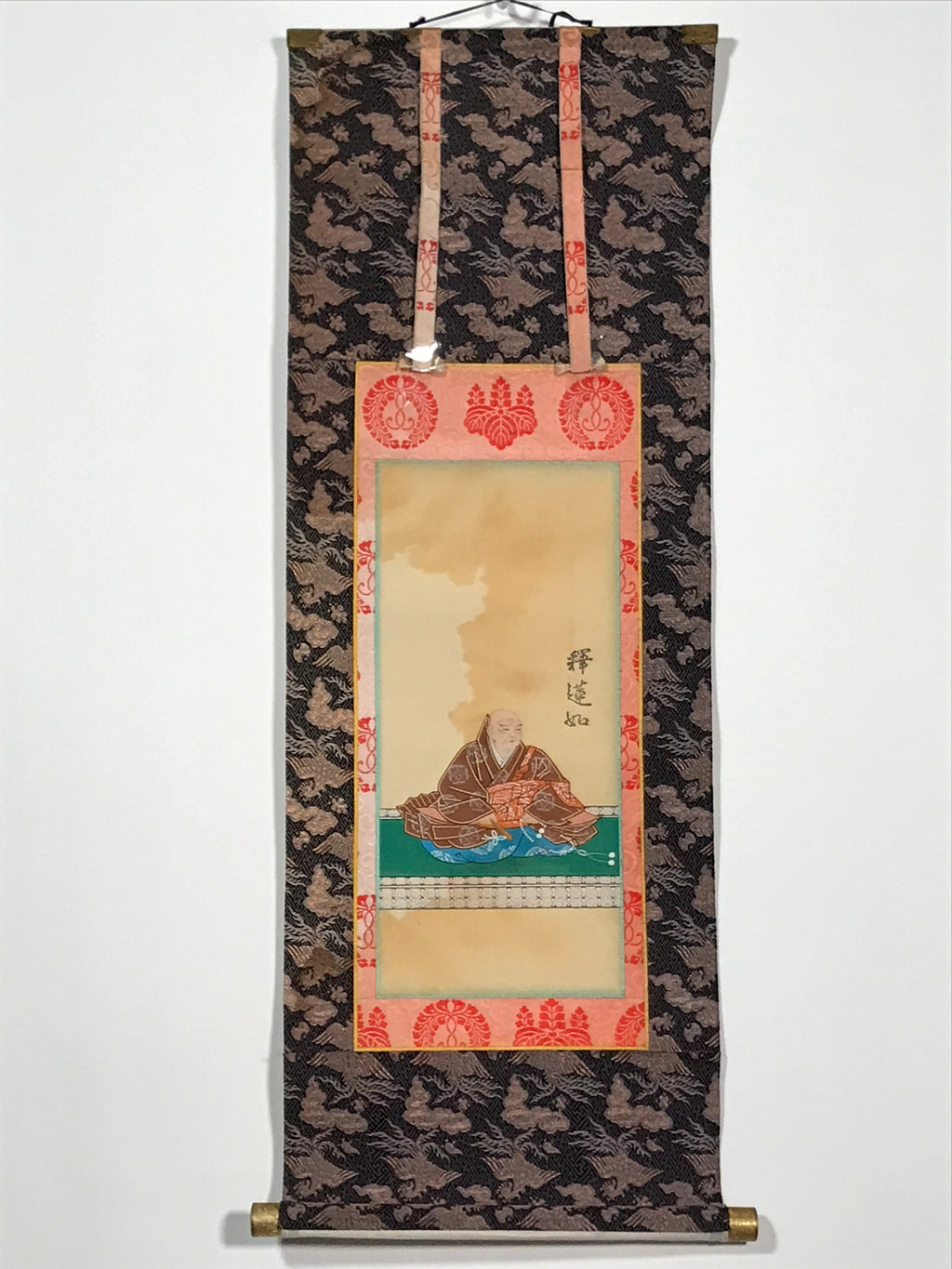 Japanese Hanging Scroll Vtg Rennyo Jodo Shinshu Buddhist Kakejiku SC898
