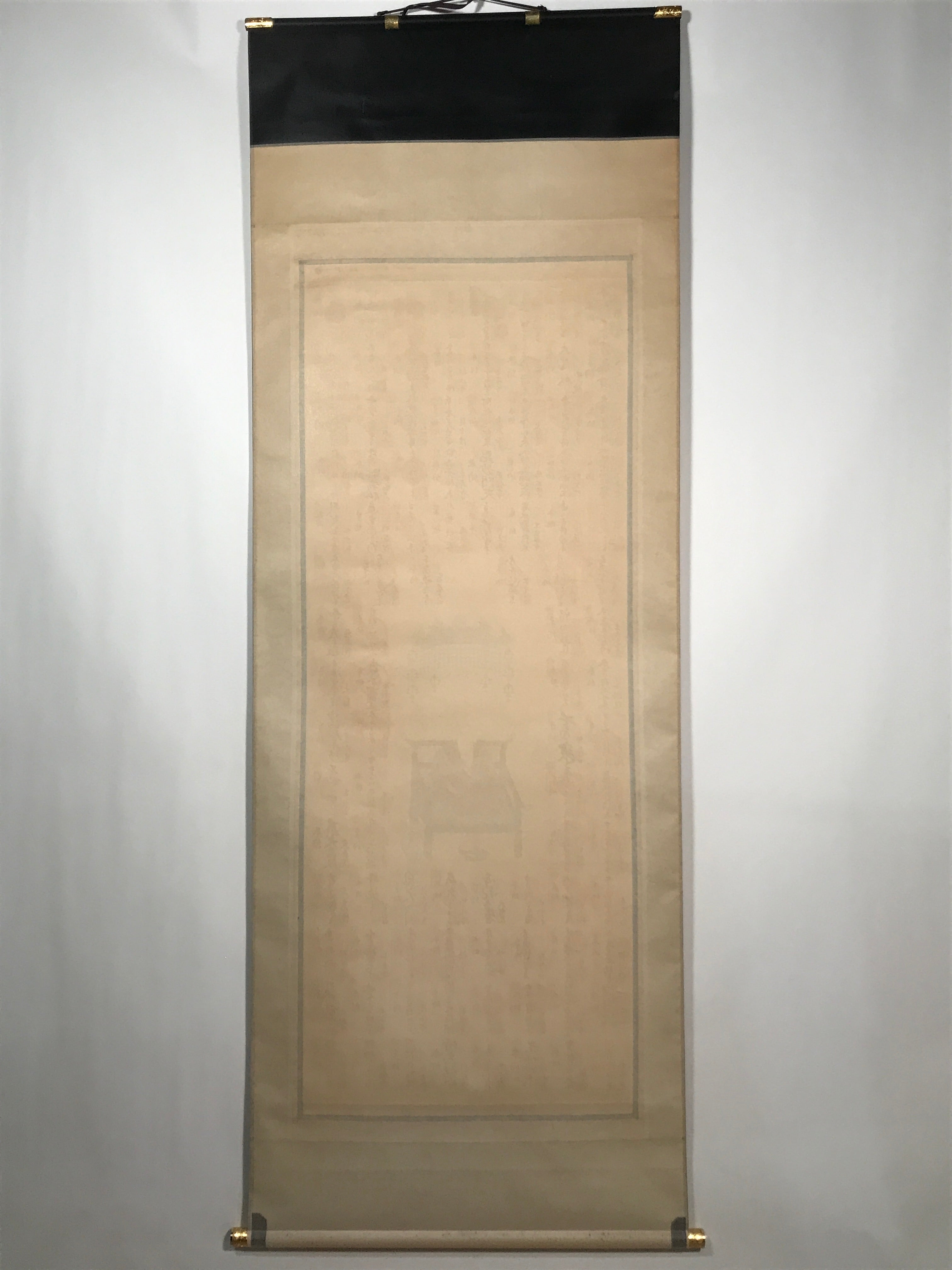 Japanese Hanging Scroll Vtg Shikoku 88 Sacred Places Goshuin Buddhist SC869