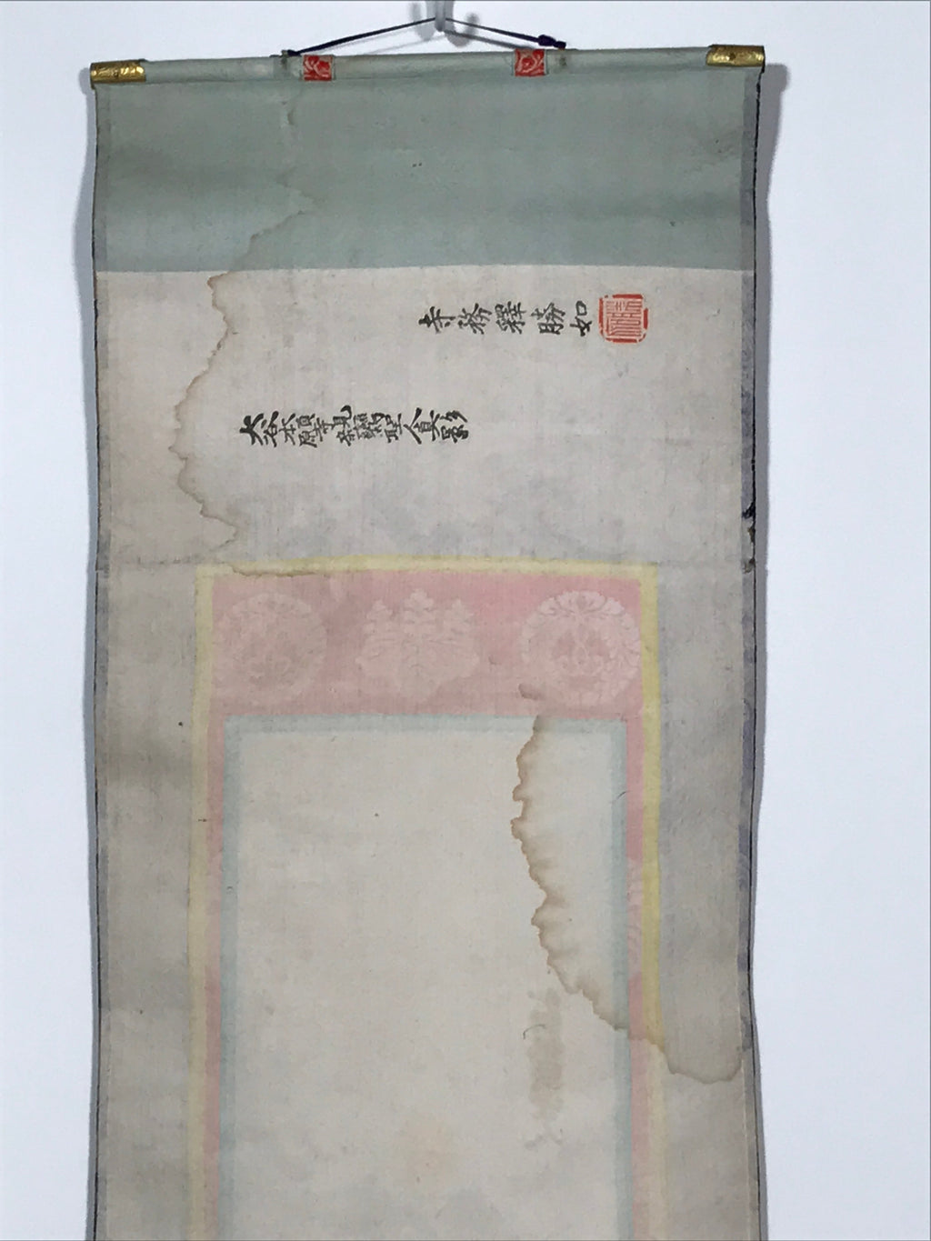 Japanese Hanging Scroll Vtg Shinran Jodo Shinshu Buddhist Kakejiku SC892