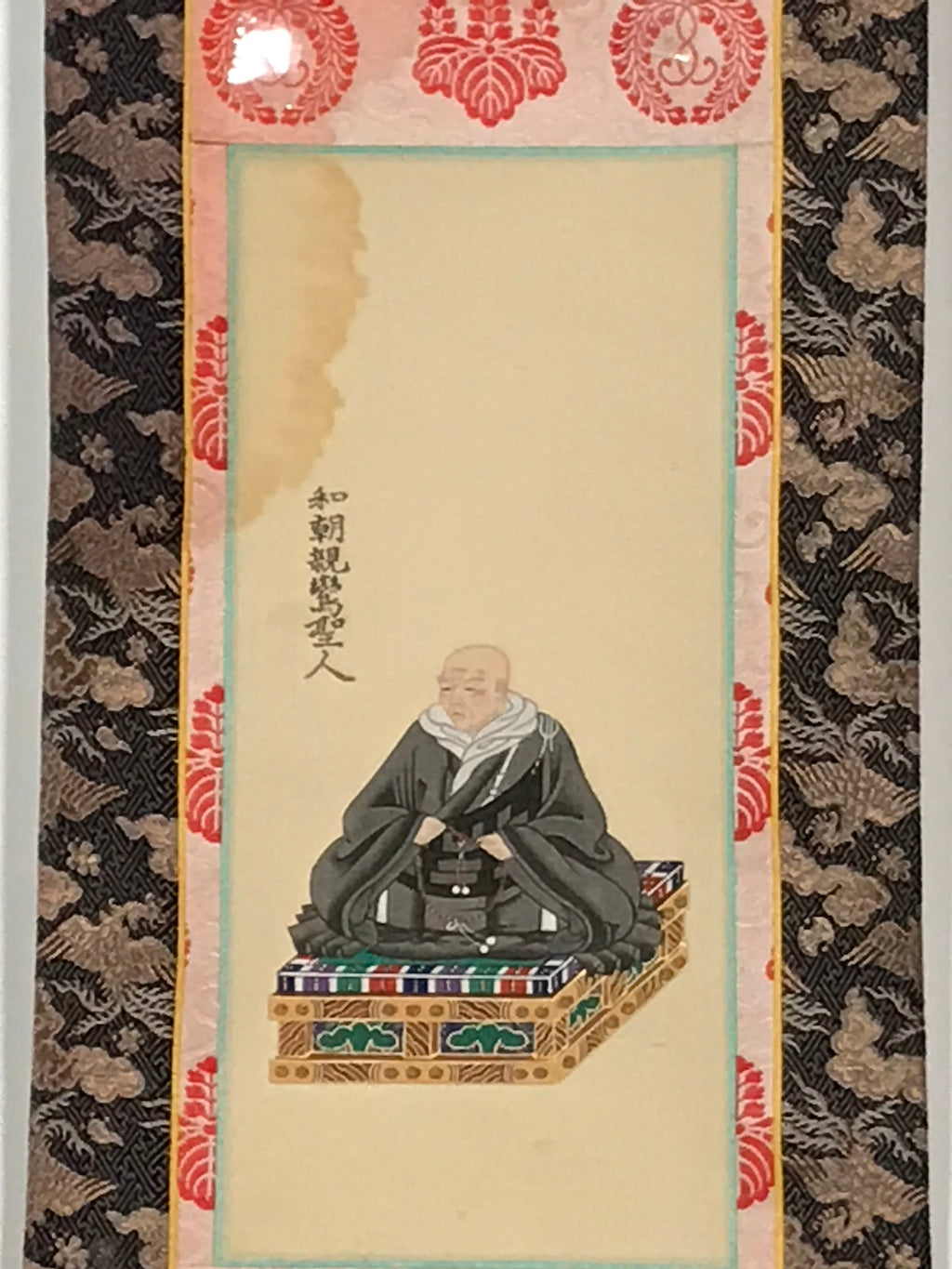 Japanese Hanging Scroll Vtg Shinran Jodo Shinshu Buddhist Kakejiku SC892