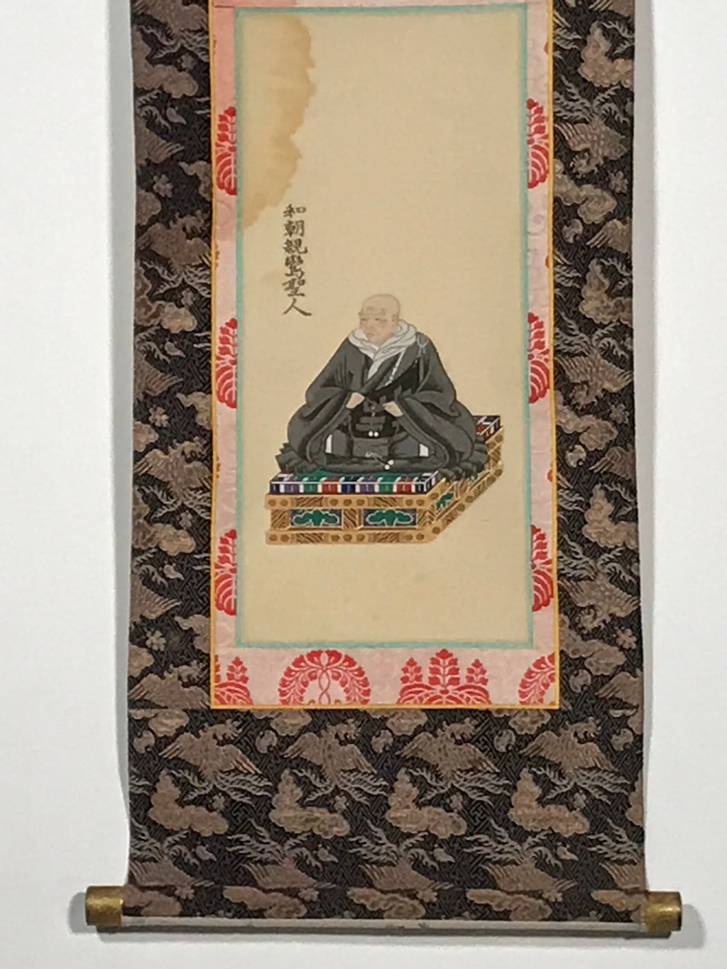 Japanese Hanging Scroll Vtg Shinran Jodo Shinshu Buddhist Kakejiku SC892