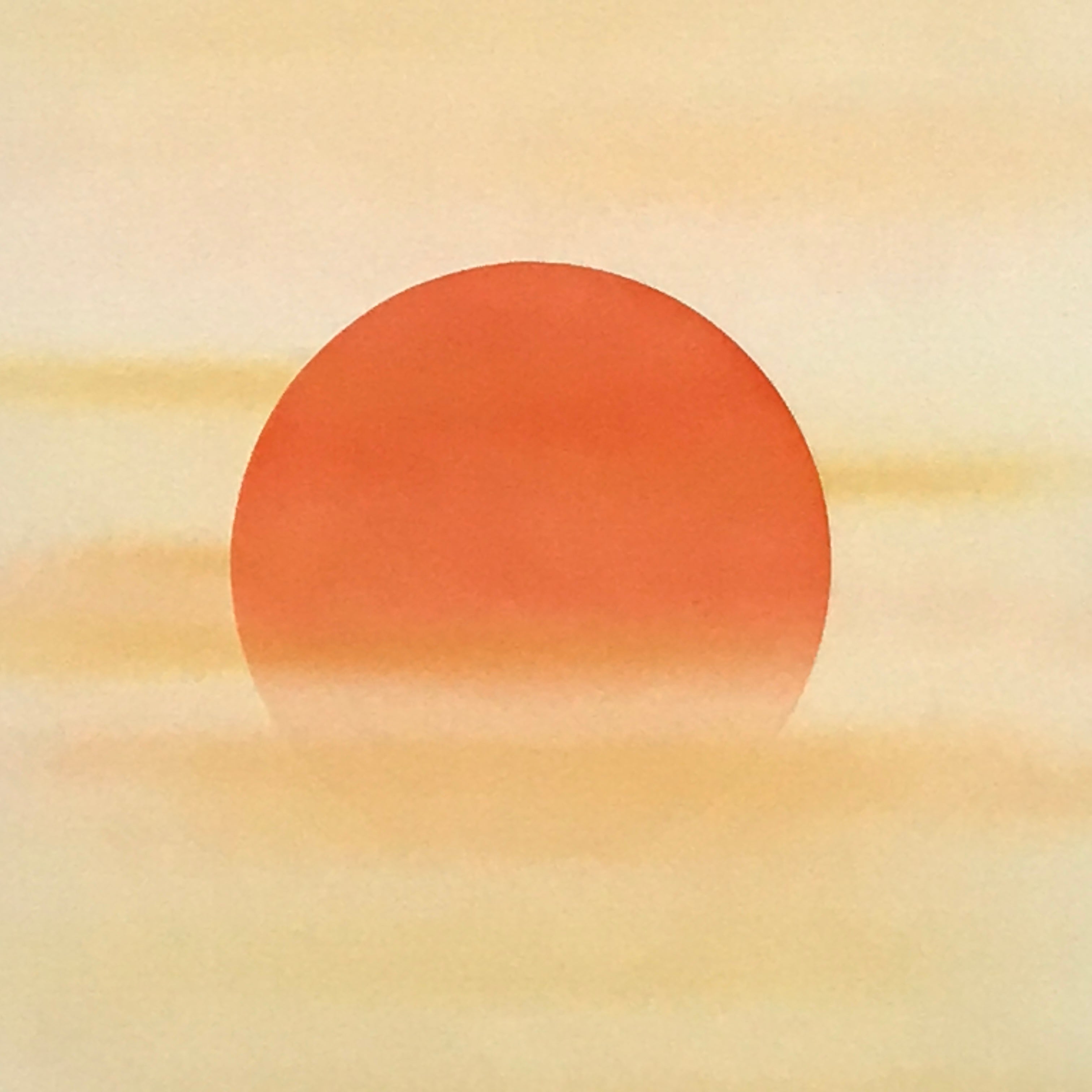 Japanese Hanging Scroll Vtg Sun Rising Calm Waves New Year Kakejiku SC901