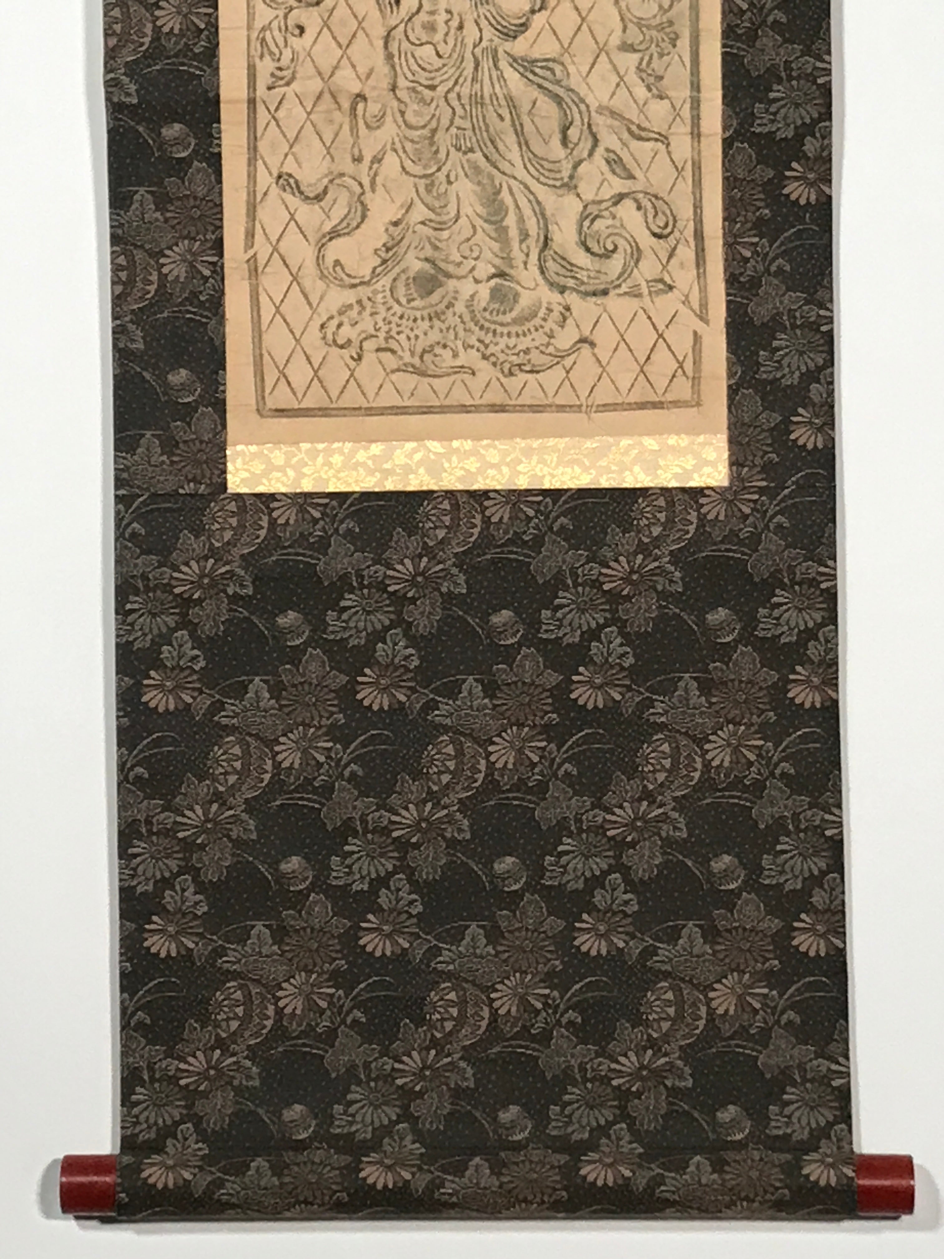 Japanese Hanging Scroll Vtg Todaiji Temple Onjo Bosatsu Reproduction SC863