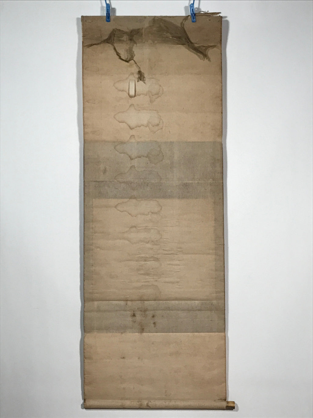 Japanese Hanging Scroll Vtg White Flower Poem Kakejiku Chagake SC940