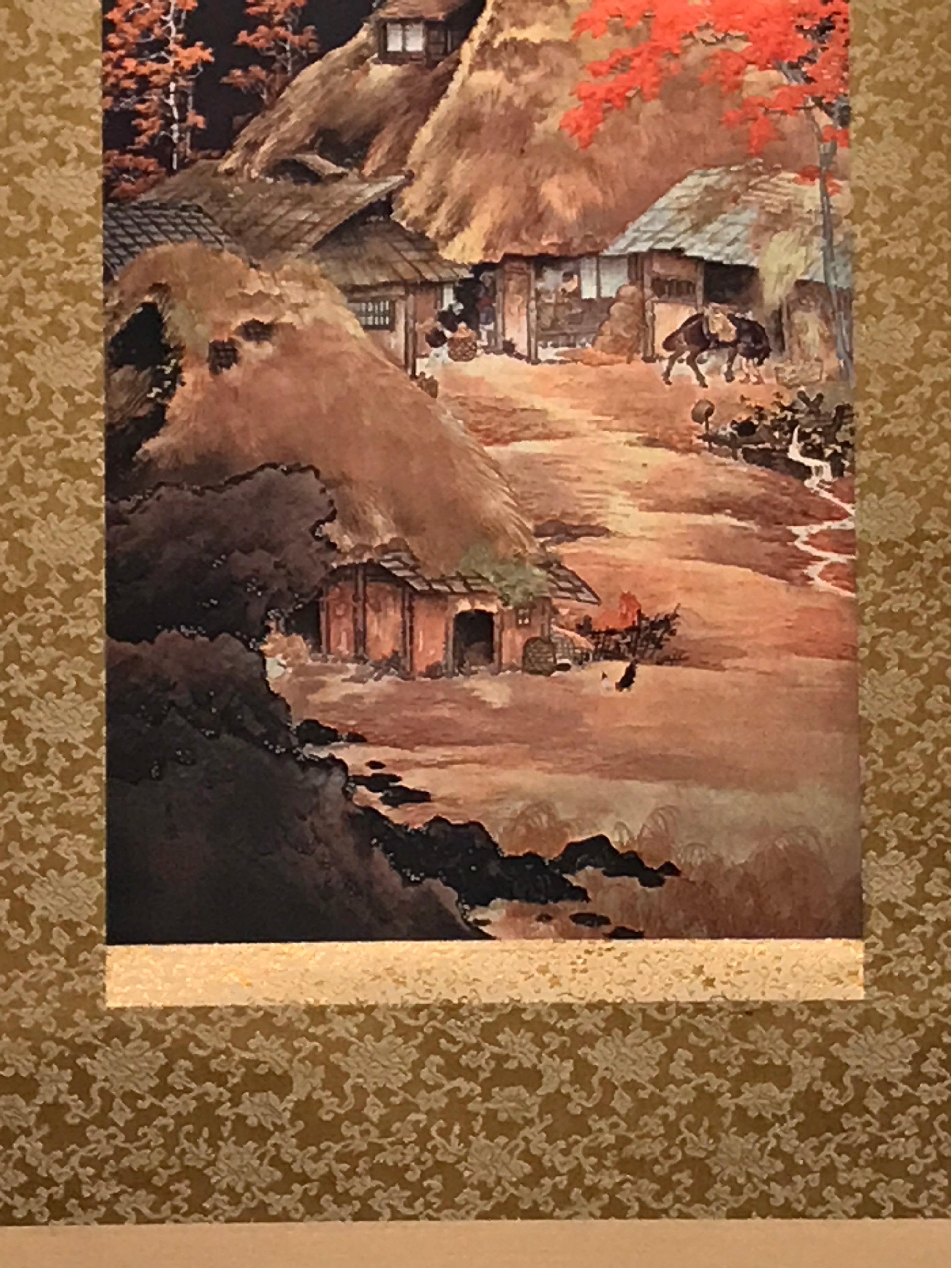 Japanese Hanging Scroll Vtg Yamamoto Shunkyo Akibare No Zu Fall Kakejiku SC830