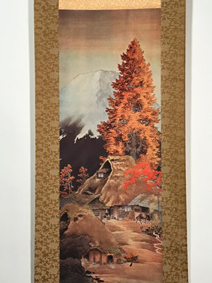 Japanese Hanging Scroll Vtg Yamamoto Shunkyo Akibare No Zu Fall Kakejiku SC830