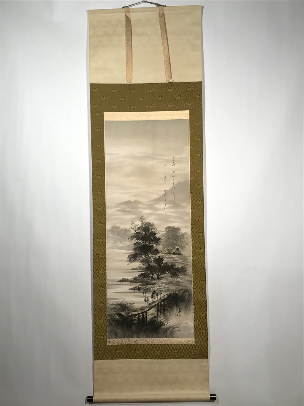 Japanese Hanging Scroll Vtg Yokoyama Seitei Suiboku Sansui Kakejiku SC823