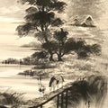 Japanese Hanging Scroll Vtg Yokoyama Seitei Suiboku Sansui Kakejiku SC823