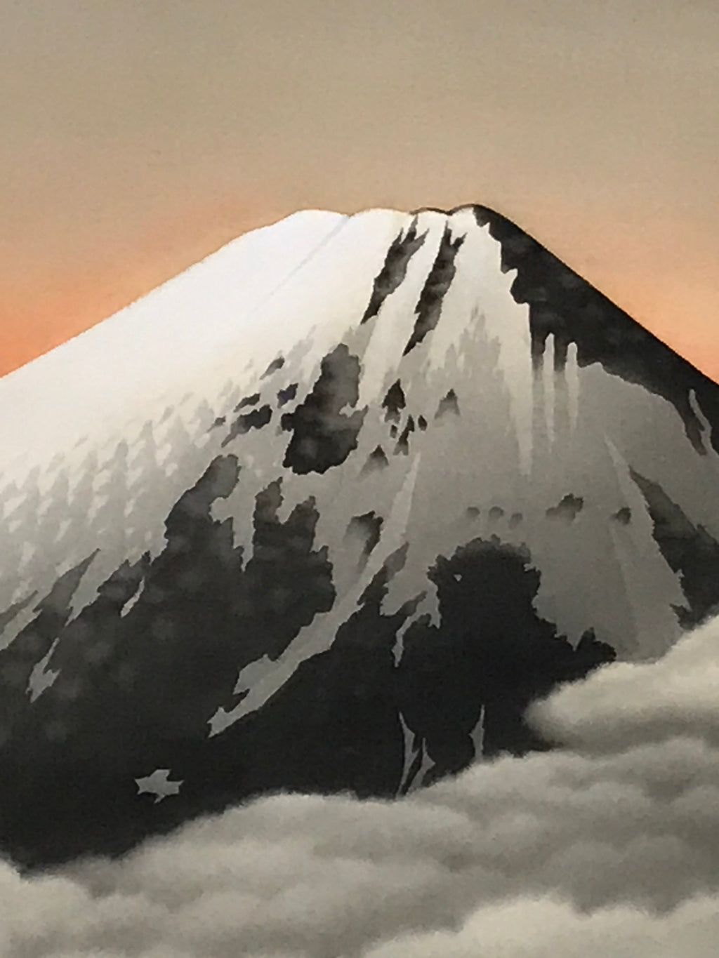 Japanese Hanging Scroll Vtg Yoshii Eiji Fugaku Mt Fuji Clouds Nihonga SC814