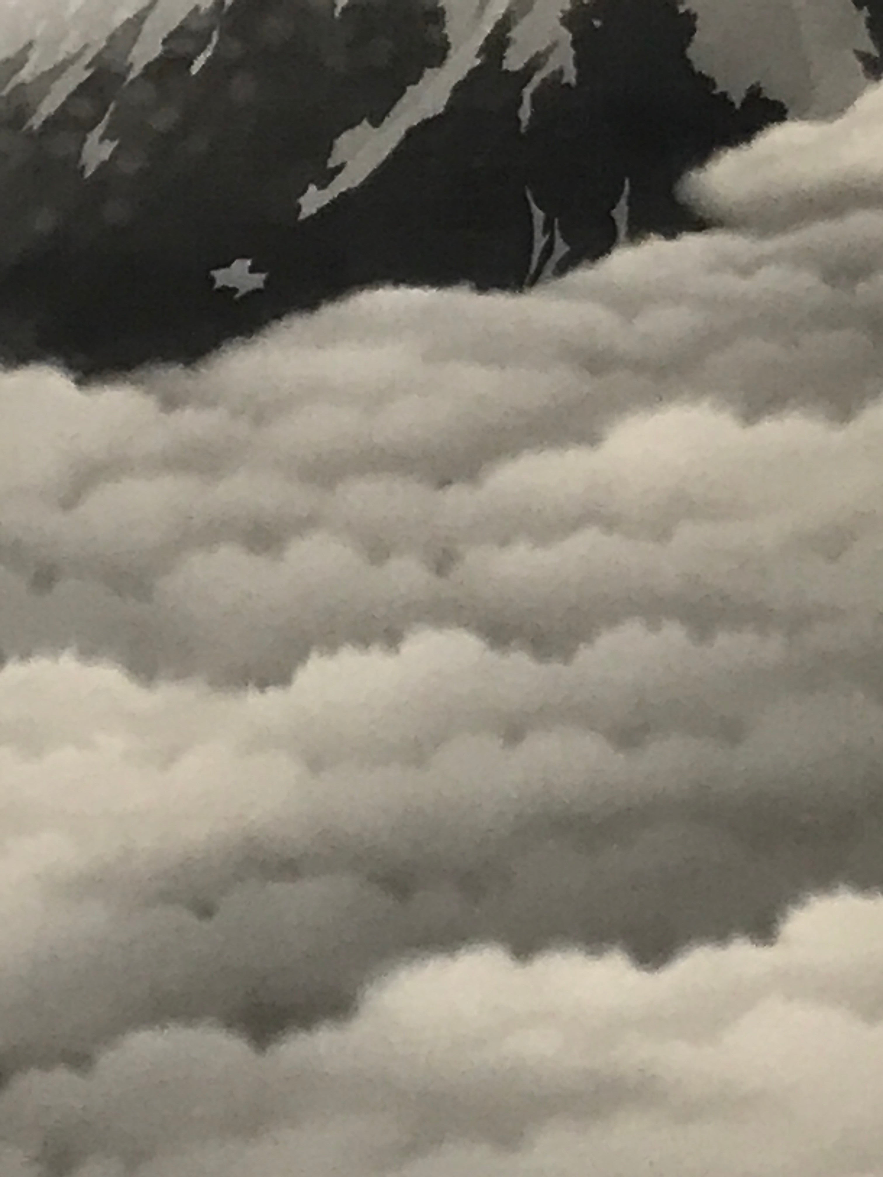 Japanese Hanging Scroll Vtg Yoshii Eiji Fugaku Mt Fuji Clouds Nihonga SC814