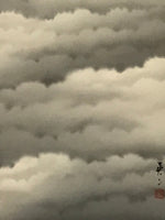 Japanese Hanging Scroll Vtg Yoshii Eiji Fugaku Mt Fuji Clouds Nihonga SC814