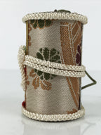 Japanese Hanging Silk Fabric Doll Bell Figurine Gold Cylinder Rattle Woman KF806