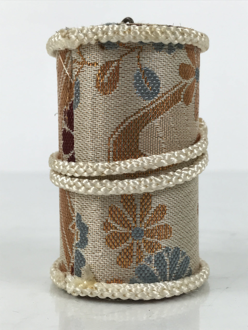 Japanese Hanging Silk Fabric Doll Bell Figurine Gold Cylinder Rattle Woman KF806
