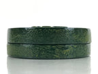 Japanese Hanko Ink pad Metal Case Iron Green Vtg Red Shuniku Wooden Box SZ59