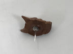 Japanese Hannya Noh Mask Tie Pin Tack Vtg Netsuke Handcarved Boxwood Brown SP3