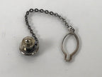 Japanese Hannya Noh Mask Tie Pin Tack Vtg Netsuke Handcarved Boxwood Brown SP3