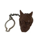 Japanese Hannya Noh Mask Tie Pin Tack Vtg Netsuke Handcarved Boxwood Brown SP3