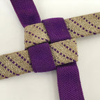 Japanese Haori Himo Kimono Jacket Accessory Vtg Silk Kumihimo Purple Gold OJ201