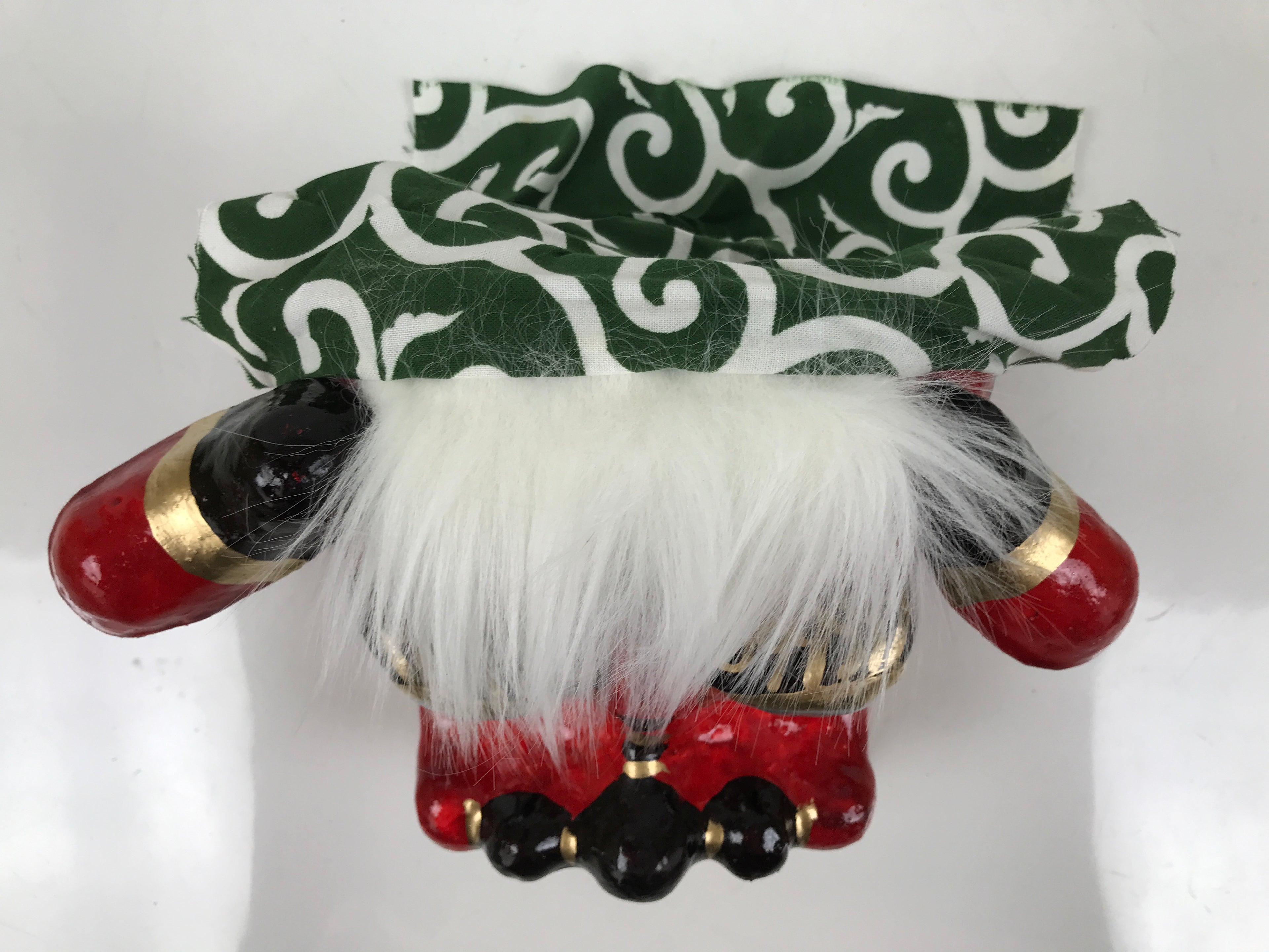 Japanese Hariko Paper Mache Shishi Dancing Lion Dog Mask Vtg Komainu Red OM87