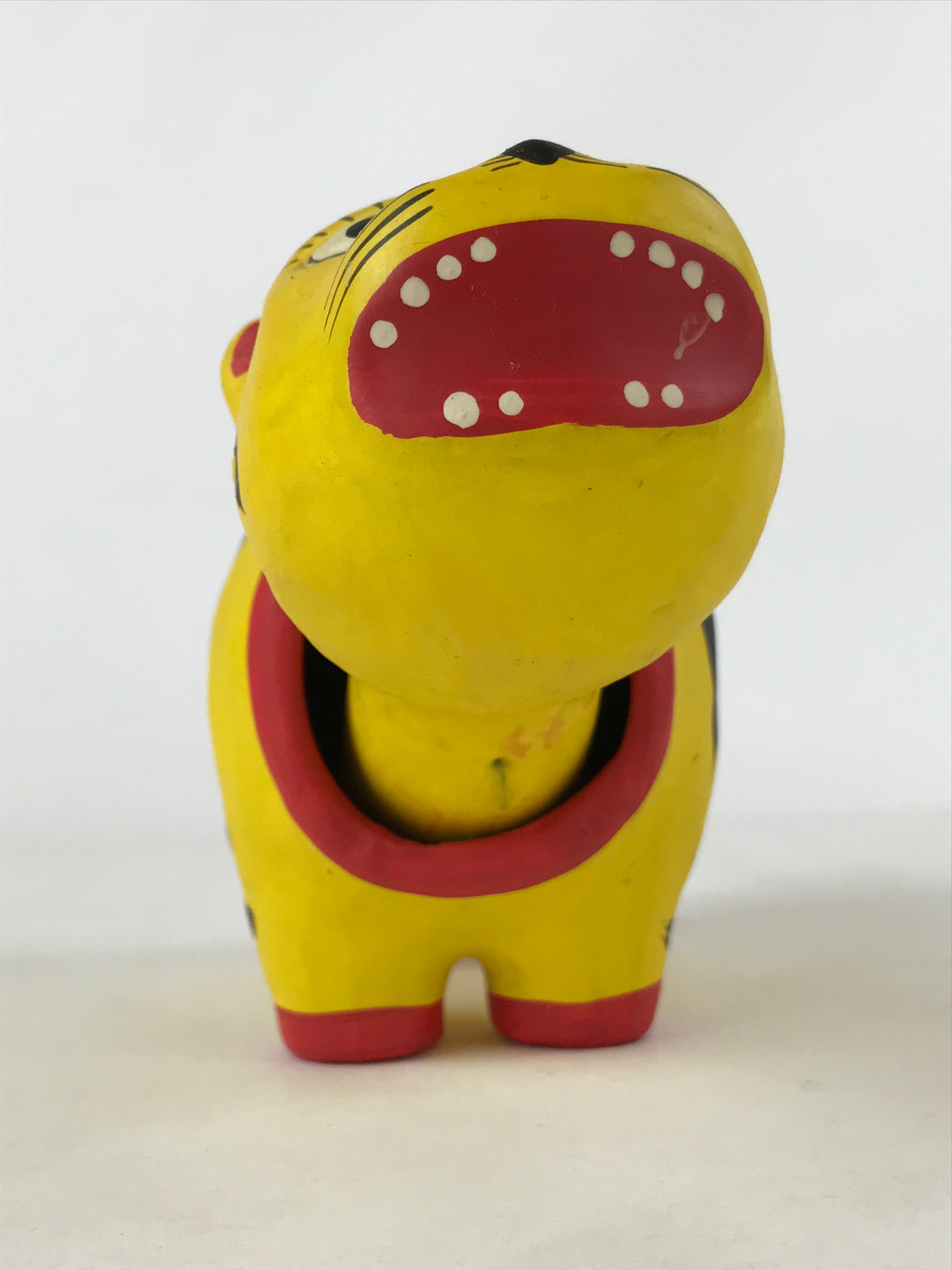 Japanese Hariko Paper Mache Zodiac Tiger Bobblehead Vtg Orange Black BD961
