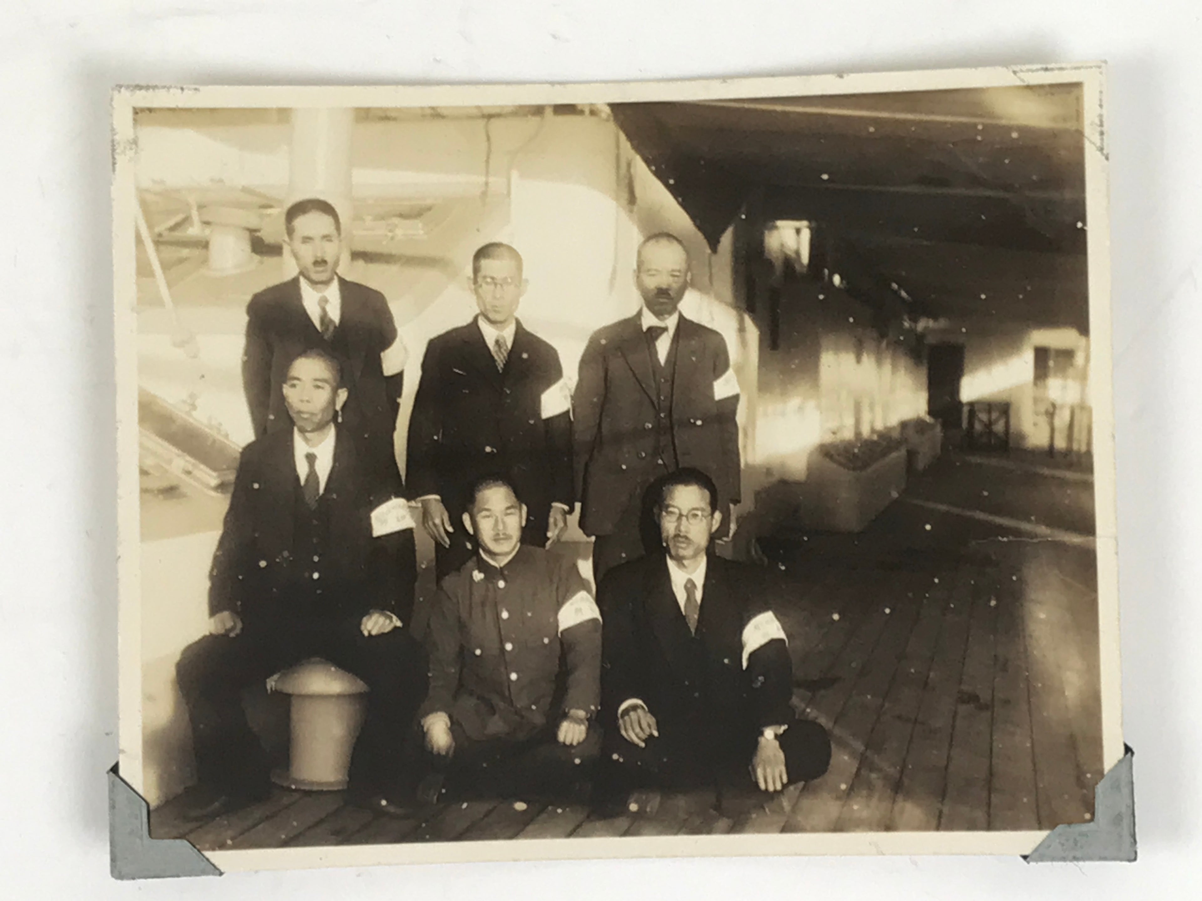 Japanese Harubinmaru Ship Manchuria China Group Photograph Vtg Sepia Tone PH226