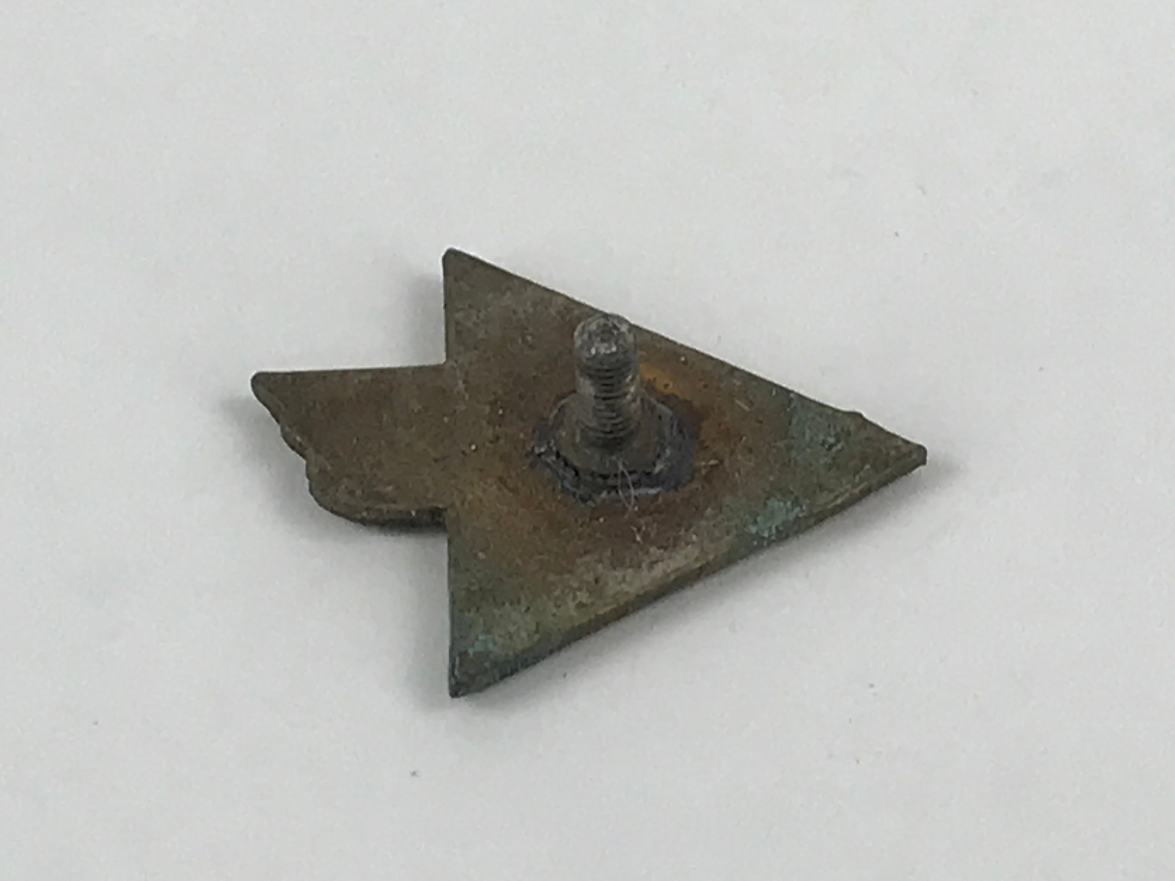 Japanese High School Metal Pin Badge Vtg 1948 English Triangle Leaves JK561