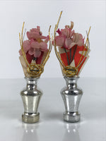 Japanese Hina Doll Accessory Kuchibana Vases Vtg Flowers Sakura Ohinasama ID683