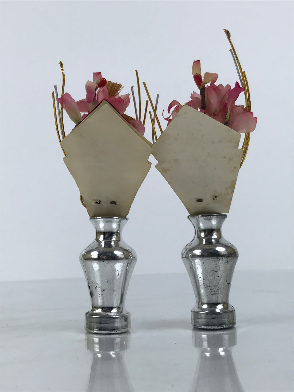 Japanese Hina Doll Accessory Kuchibana Vases Vtg Flowers Sakura Ohinasama ID683