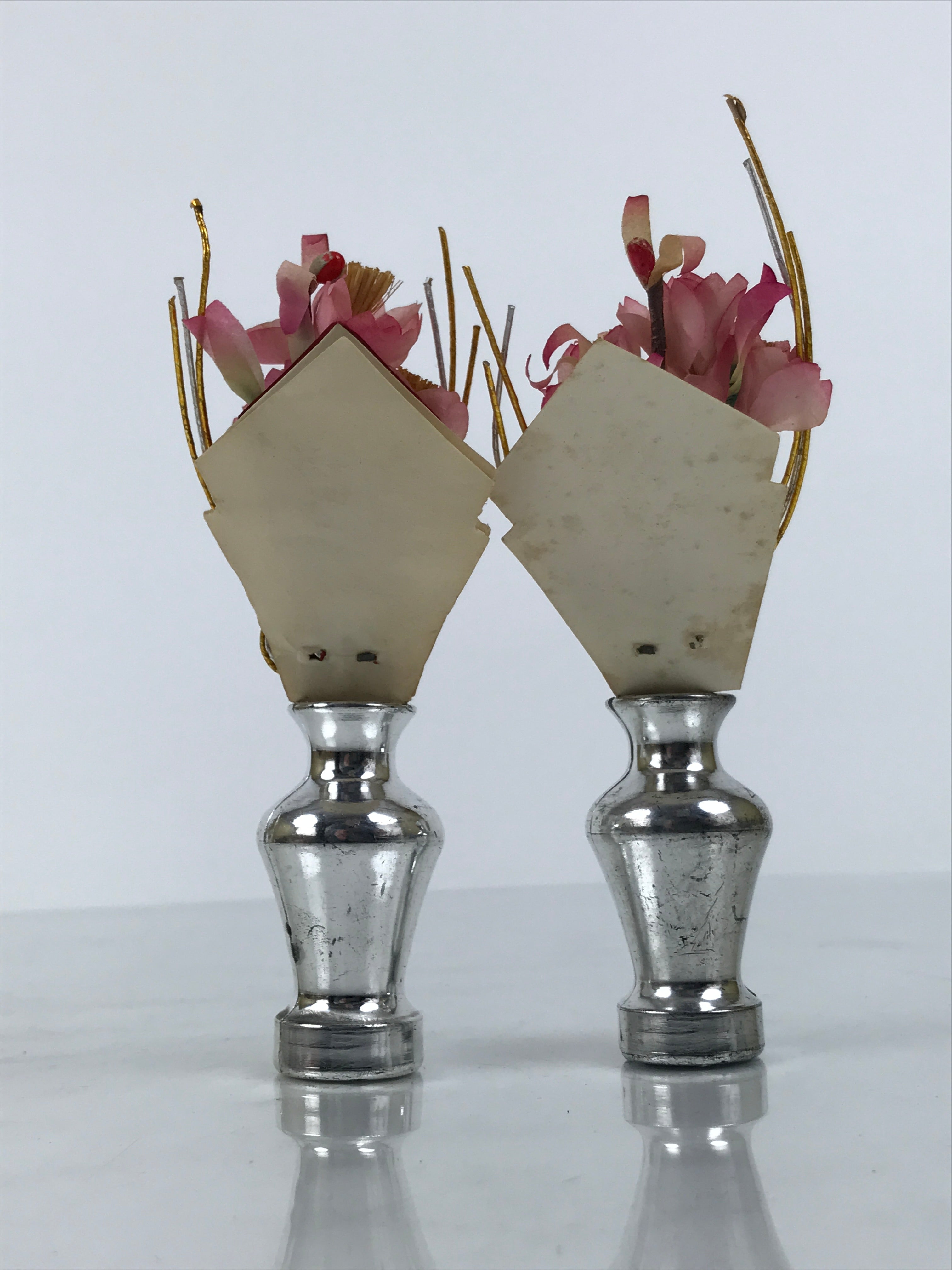 Japanese Hina Doll Accessory Kuchibana Vases Vtg Flowers Sakura Ohinasama ID683