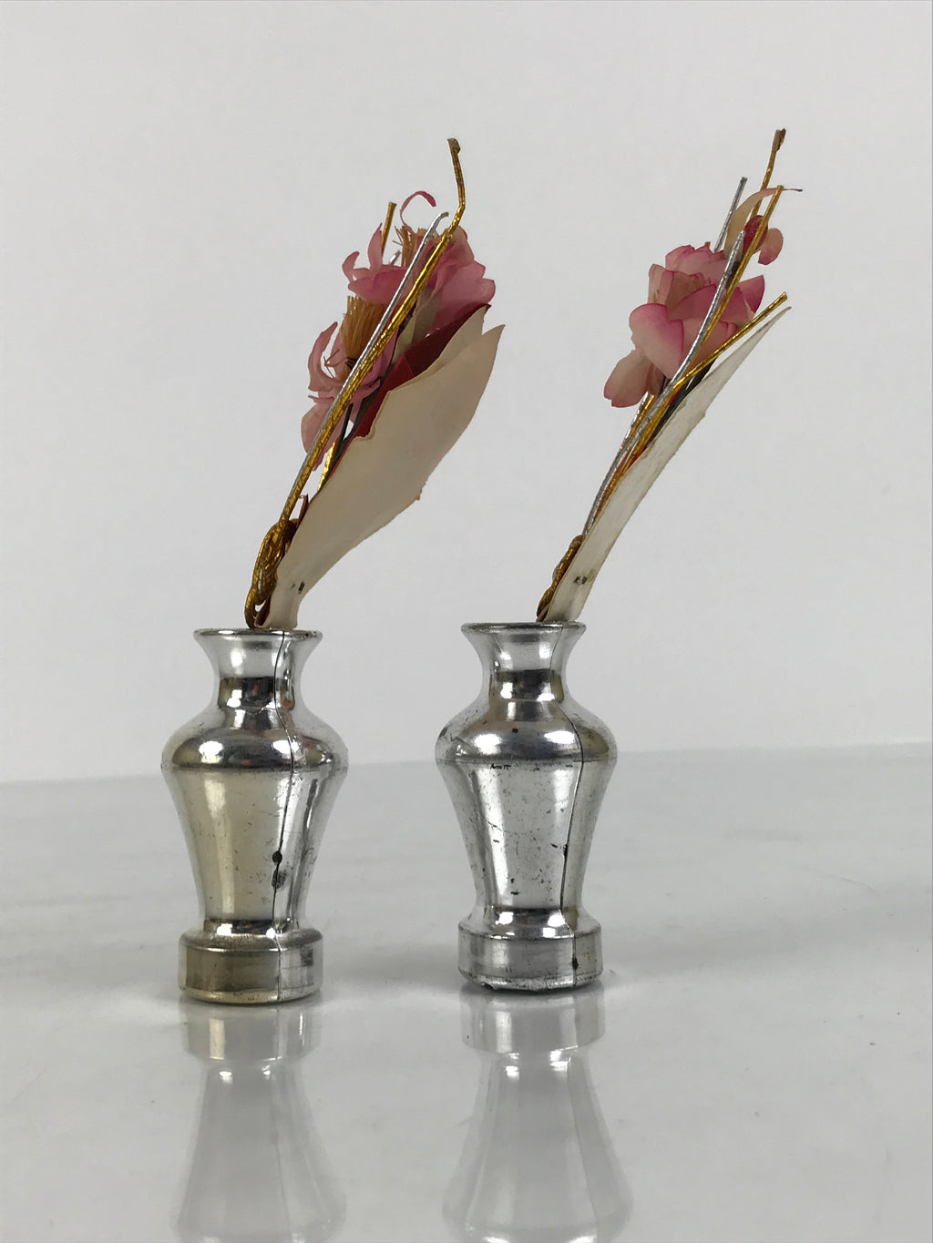 Japanese Hina Doll Accessory Kuchibana Vases Vtg Flowers Sakura Ohinasama ID683