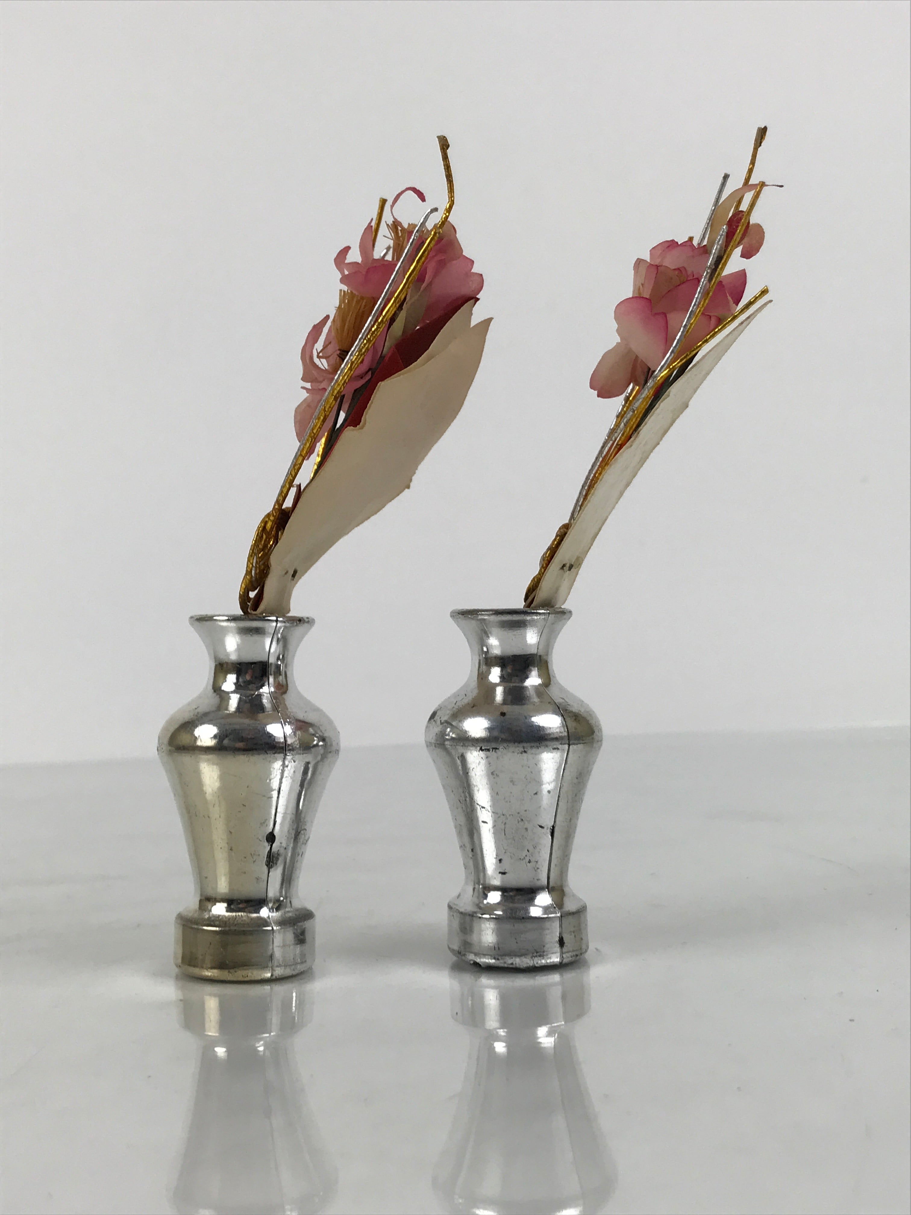 Japanese Hina Doll Accessory Kuchibana Vases Vtg Flowers Sakura Ohinasama ID683
