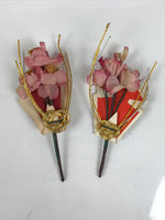 Japanese Hina Doll Accessory Kuchibana Vases Vtg Flowers Sakura Ohinasama ID683