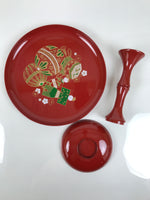 Japanese Hina Doll Accessory Offering Stand Vtg Takatsuki Red Ohinasama ID684