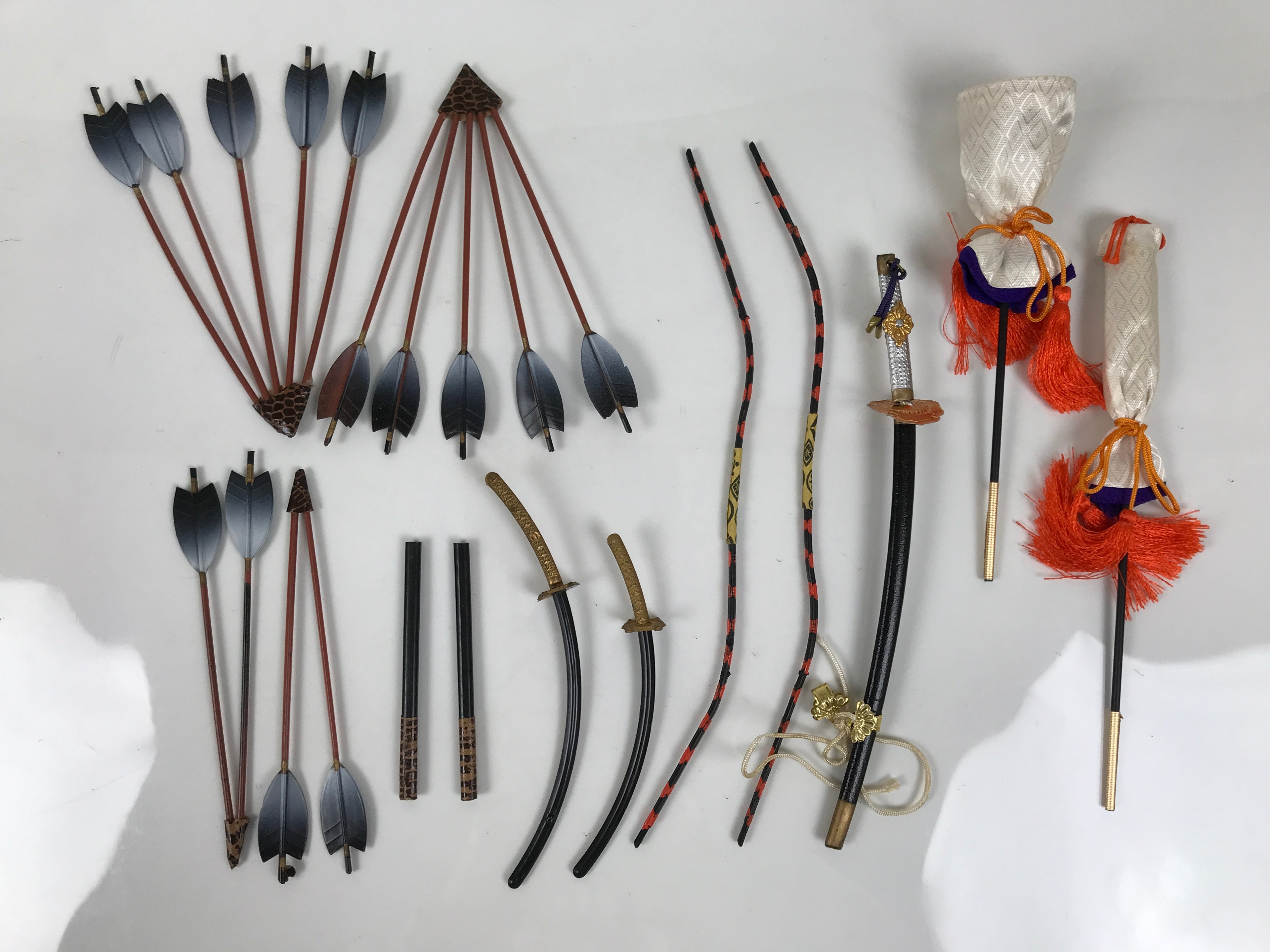 Japanese Hina Doll Accessory Set Arrows Bows Swords Sticks Vtg Ohinasama ID682