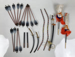 Japanese Hina Doll Accessory Set Arrows Bows Swords Sticks Vtg Ohinasama ID682