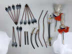 Japanese Hina Doll Accessory Set Arrows Bows Swords Sticks Vtg Ohinasama ID682