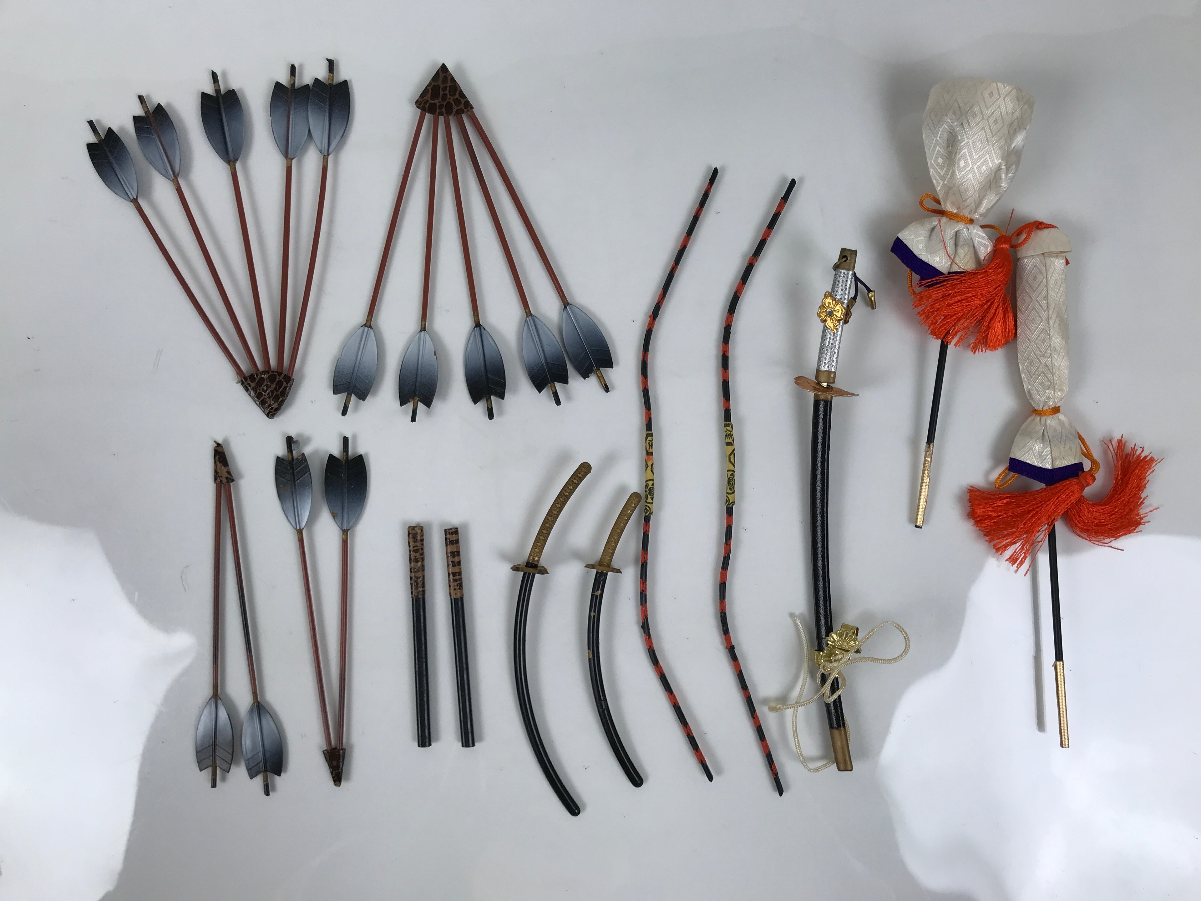 Japanese Hina Doll Accessory Set Arrows Bows Swords Sticks Vtg Ohinasama ID682
