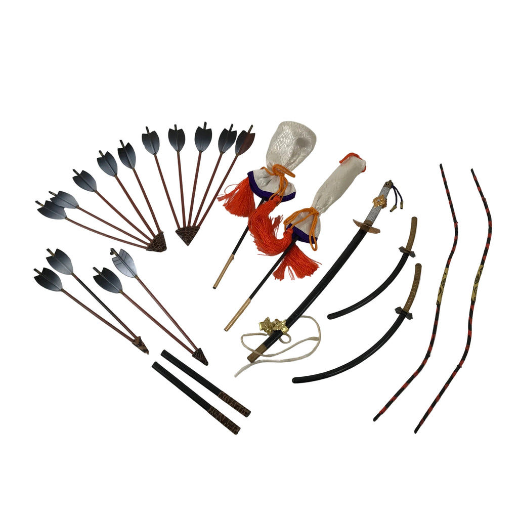 Japanese Hina Doll Accessory Set Arrows Bows Swords Sticks Vtg Ohinasama ID682
