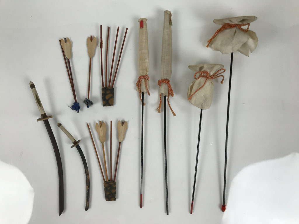 Japanese Hina Doll Accessory Set Bow Arrow Stick Vtg Guard Prop Ohinasama ID678