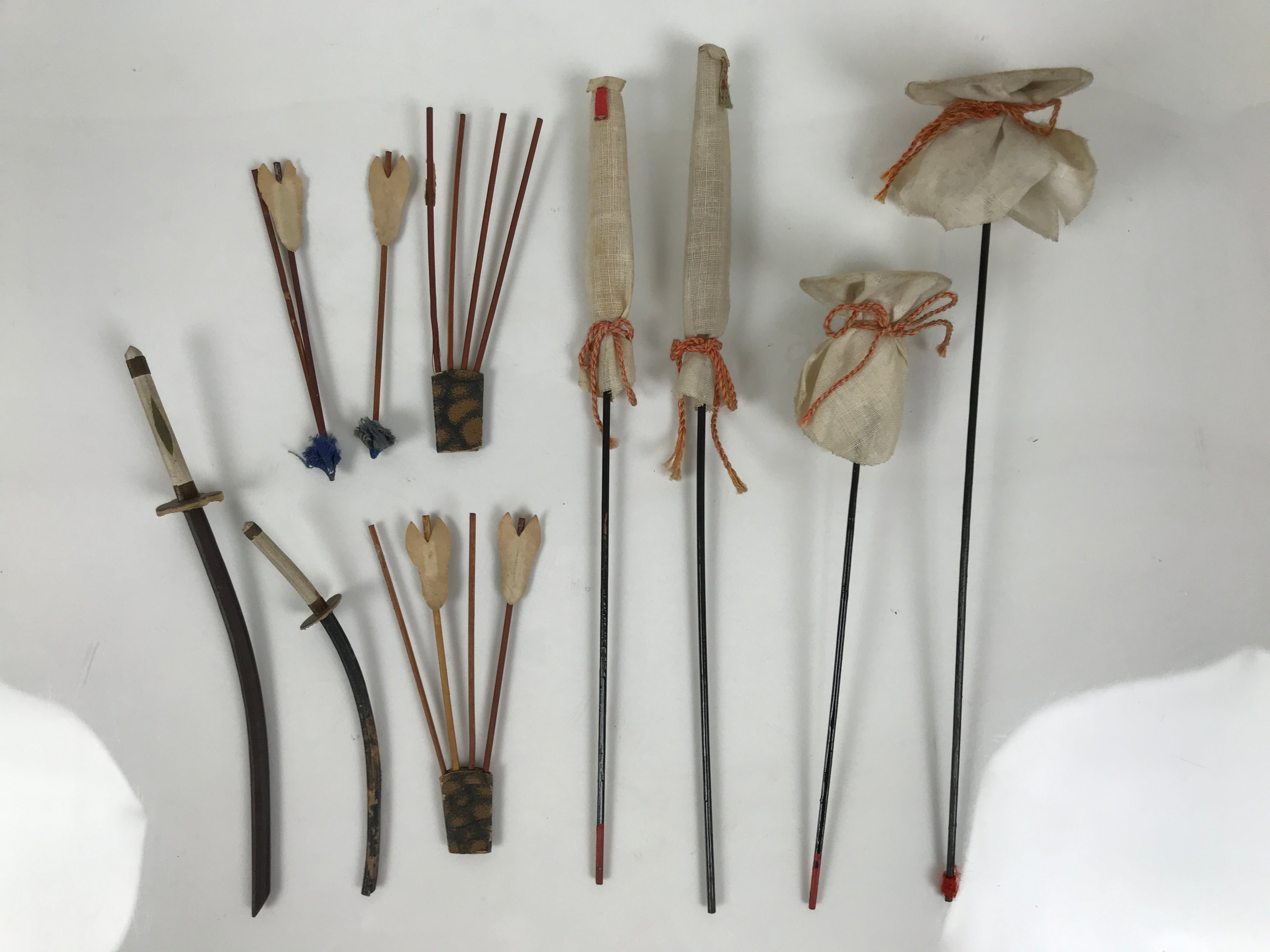 Japanese Hina Doll Accessory Set Bow Arrow Stick Vtg Guard Prop Ohinasama ID678