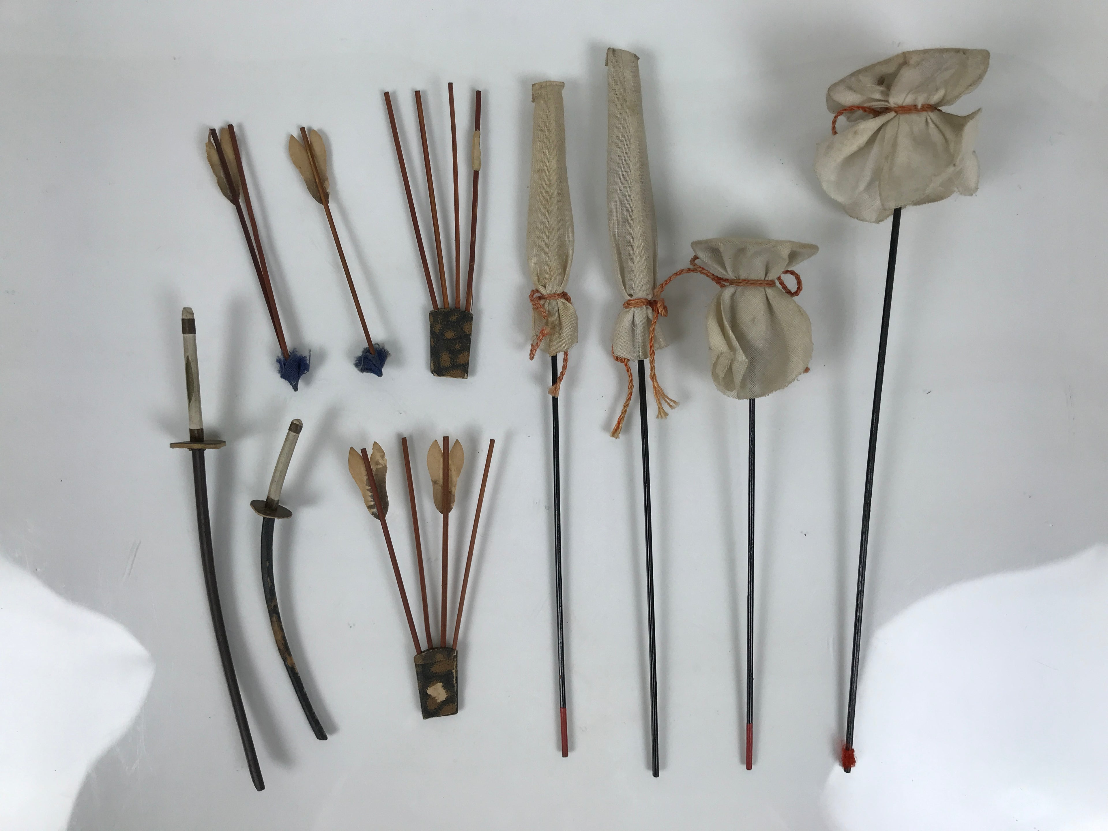 Japanese Hina Doll Accessory Set Bow Arrow Stick Vtg Guard Prop Ohinasama ID678
