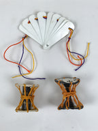 Japanese Hina Doll Accessory Set Drums Tray Fan Pot Vtg Props Ohinasama ID681