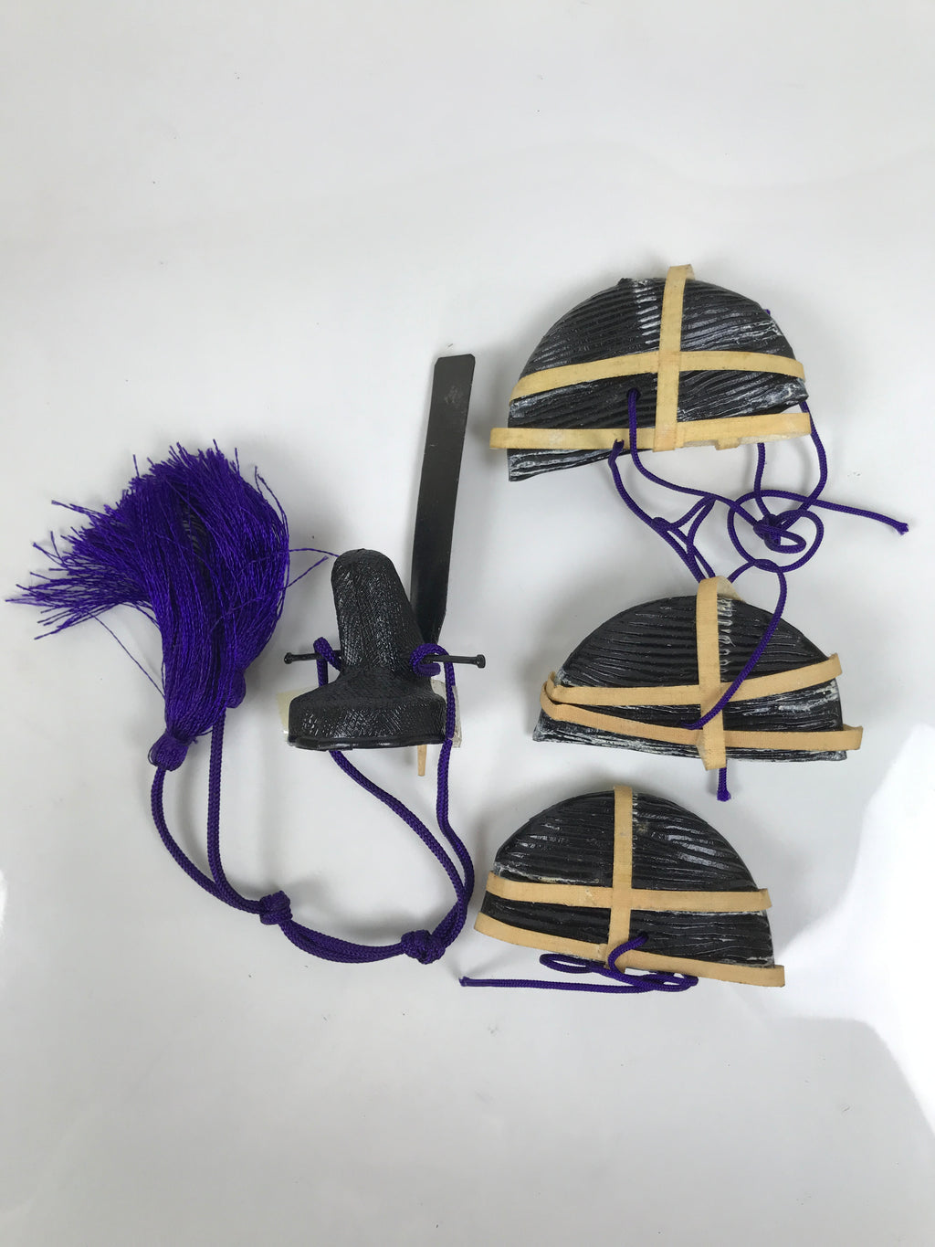 Japanese Hina Doll Accessory Set Hats Vtg Guard Court Man Ohinasama Black ID680