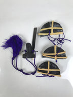 Japanese Hina Doll Accessory Set Hats Vtg Guard Court Man Ohinasama Black ID680