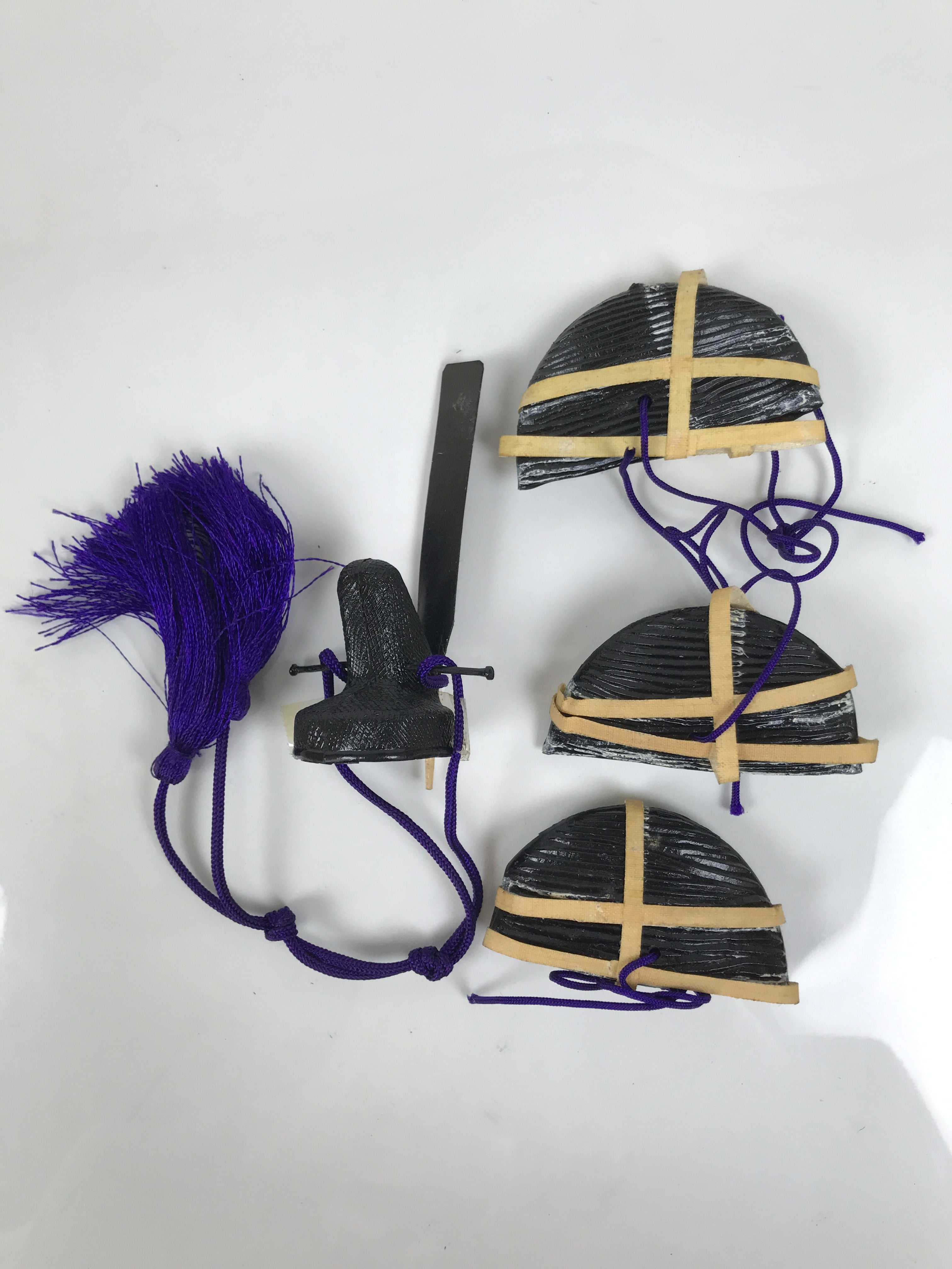 Japanese Hina Doll Accessory Set Hats Vtg Guard Court Man Ohinasama Black ID680