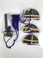 Japanese Hina Doll Accessory Set Hats Vtg Guard Court Man Ohinasama Black ID680