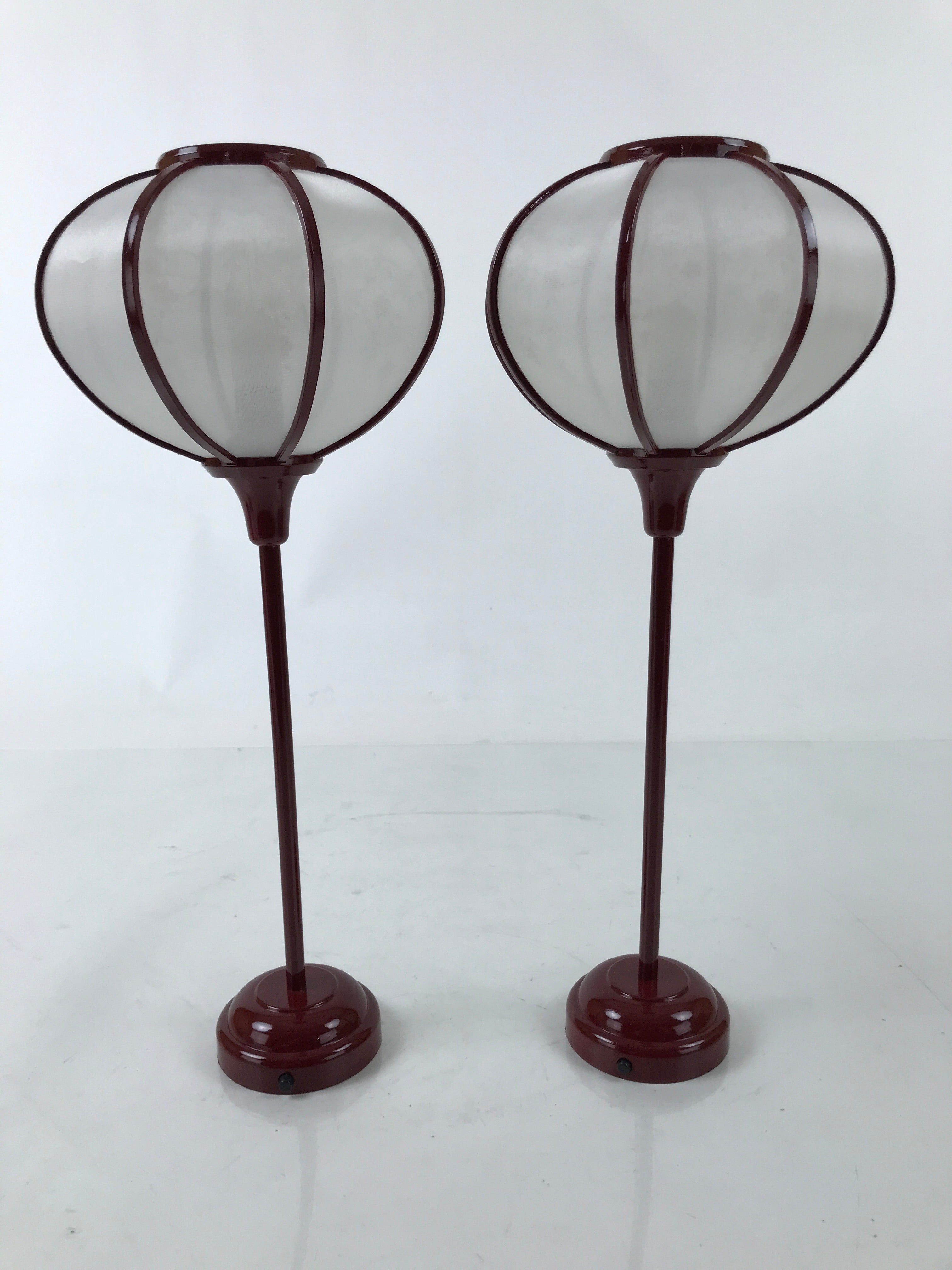 Japanese Hina Doll Furniture Electric Lantern Vtg Bonbori Red Cherry Blossom ID5