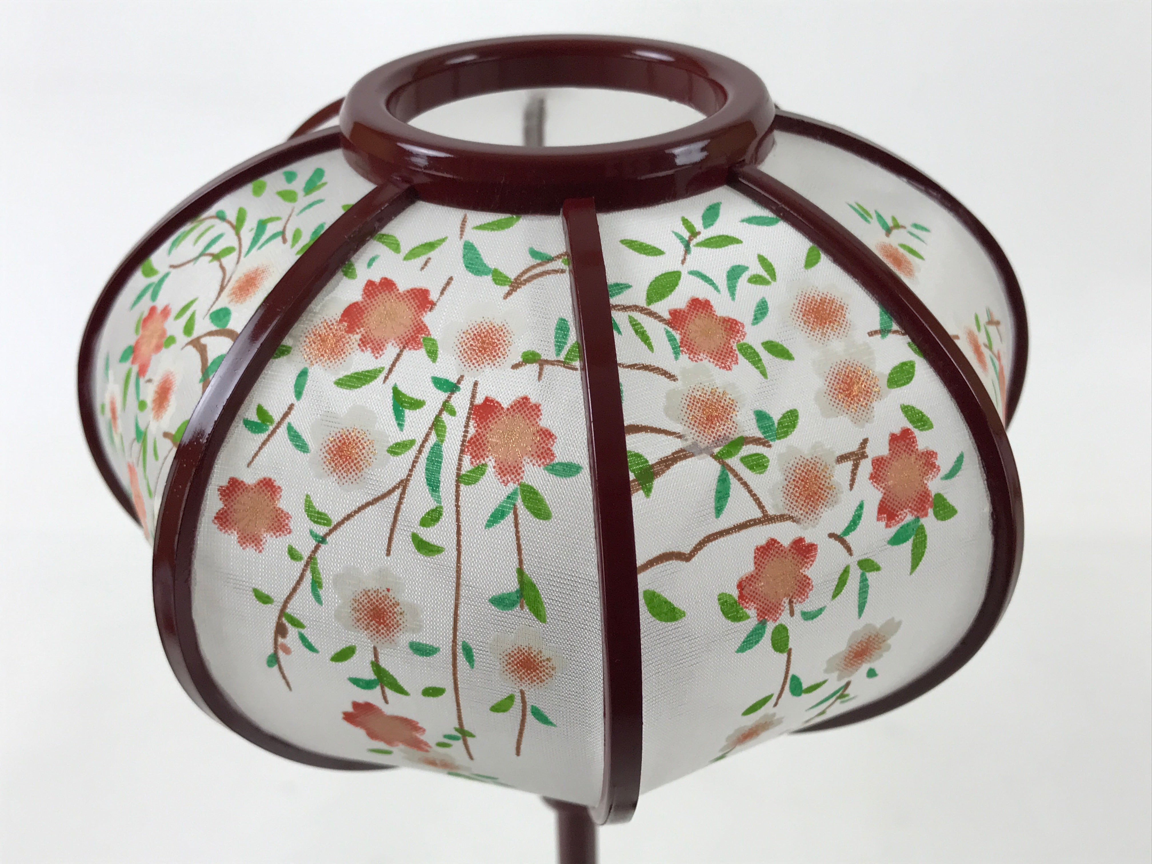 Japanese Hina Doll Furniture Electric Lantern Vtg Bonbori Red Cherry Blossom ID5