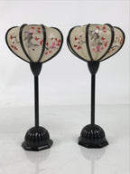 Japanese Hina Doll Furniture Lantern Vtg Bonbori Cherry Blossom Black Pink ID623