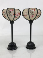 Japanese Hina Doll Furniture Lantern Vtg Bonbori Cherry Blossom Black Pink ID623